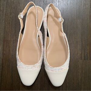 J. Crew Factory Tweed Slingbacks with Cap Toe Size 8